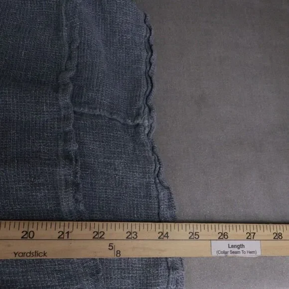 Meo Meli Blouse Top Linen Scoop Neck Italy Gray Boho Dolman Short Sleeve - Picture 9 of 9